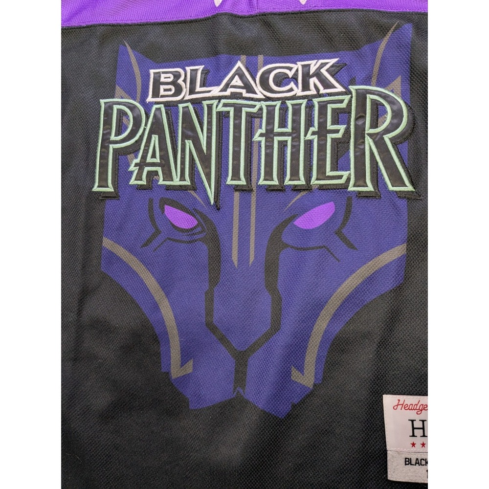 Black Panther Jersey Mens Small Black Purple Headgear Classics Hockey Wakanda - Picture 4 of 16